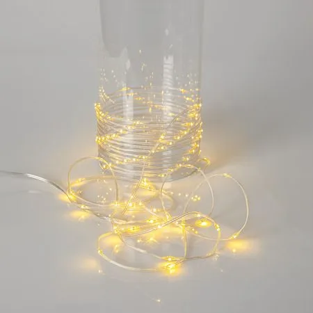 LED-ljusslinga Jul Dew Drop Micro 7 m 96 ljus Varmvit Batteridriven - Transparent - Belysning - Dekorationsbelysning - Dekorationsbelysning utomhus - Ljusslinga utomhus