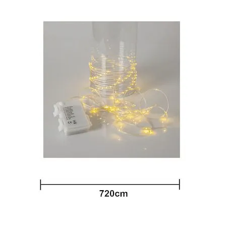 LED-ljusslinga Jul Dew Drop Micro 7 m 96 ljus Varmvit Batteridriven - Transparent - Belysning - Dekorationsbelysning - Dekorationsbelysning utomhus - Ljusslinga utomhus