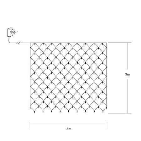 Ljusnät Jul Golden Warm White 3x3 m 200 ljus - Svart - Belysning - Dekorationsbelysning - Dekorationsbelysning utomhus - Ljusslinga utomhus