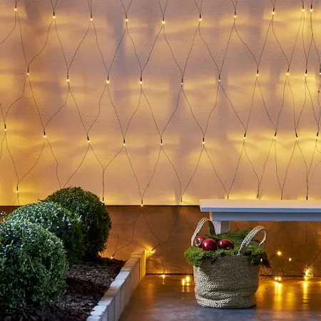 Ljusnät Jul Golden Warm White 3x3 m 200 ljus - Svart - Belysning - Dekorationsbelysning - Dekorationsbelysning utomhus - Ljusslinga utomhus