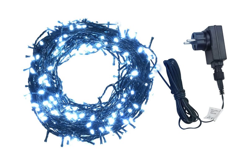 Ljusslinga 1000 LED inne/ute IP44 100 m kallvit - Svart - Balkongbelysning - Altanbelysning - Trädgårdsbelysning - Ljusslinga utomhus