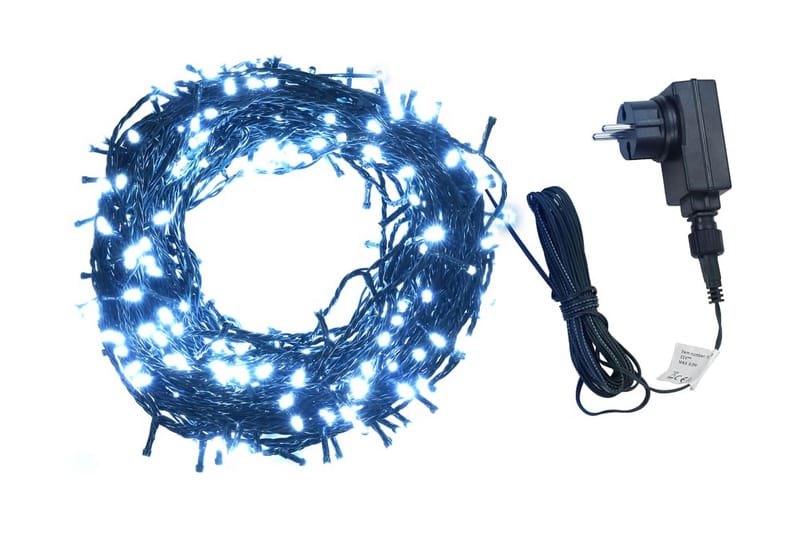 Ljusslinga 600 LED inne/ute IP44 60 m kallvit - Svart - Balkongbelysning - Altanbelysning - Trädgårdsbelysning - Ljusslinga utomhus
