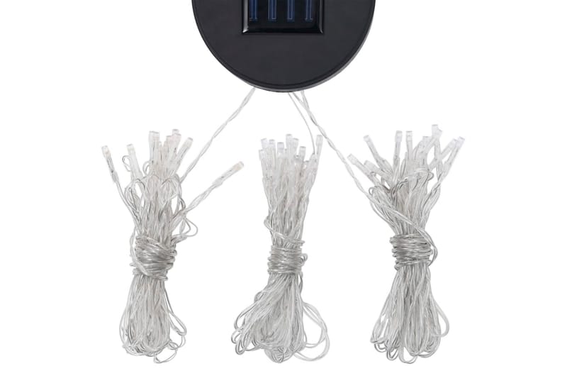 Ljusslinga LED för lusthus med solpanel - Vit - Balkongbelysning - Altanbelysning - Trädgårdsbelysning - Ljusslinga utomhus
