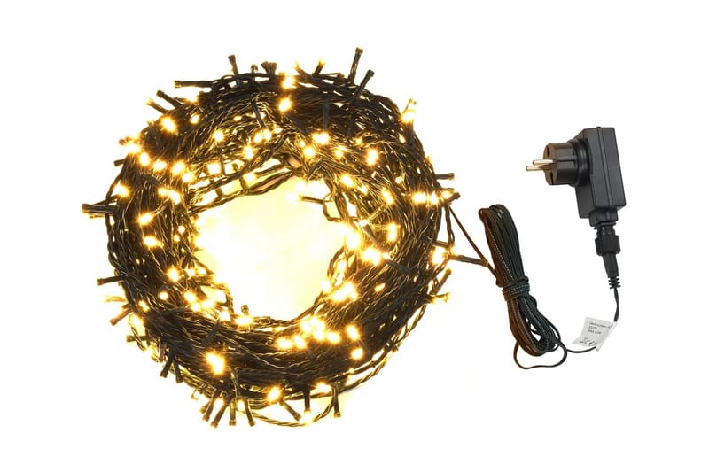 Ljusslinga med 600 LED 60 m 8 ljuseffekter IP44 varmvit - Svart - Balkongbelysning - Altanbelysning - Trädgårdsbelysning - Ljusslinga utomhus