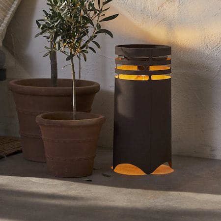 Marron Solcellslykta 40 cm - mörkbrun med bärnstensfärgat lamphölje - Belysning - Dekorationsbelysning - Dekorationsbelysning utomhus - LED belysning utomhus