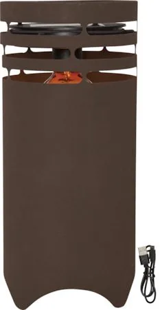 Marron Solcellslykta 40 cm, mörkbrun med bärnstensfärgat lamphölje