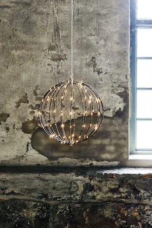 Mounty Hängande LED-Dekoration Utomhus 40 cm 126 Varmvita Ljus - Svart - Belysning - Dekorationsbelysning - Dekorationsbelysning utomhus - Ljusslinga utomhus