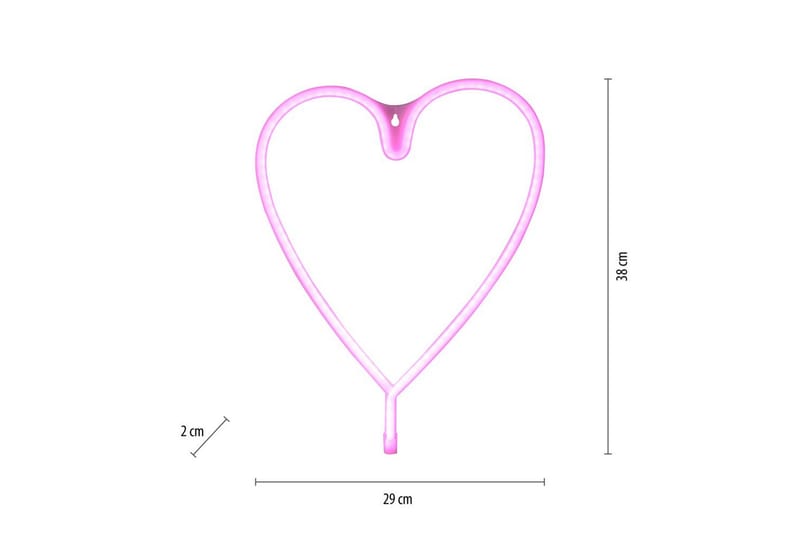 Neon-Hjärta Just Light Dekorationslampa - Pink - Belysning - Dekorationsbelysning - Dekorationsbelysning utomhus - Ljusnät