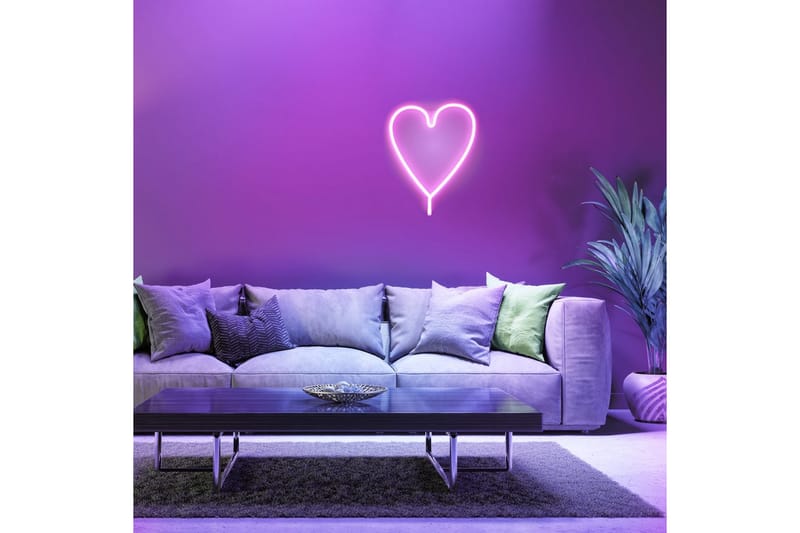 Neon-Hjärta Just Light Dekorationslampa - Pink - Belysning - Dekorationsbelysning - Dekorationsbelysning utomhus - Ljusnät