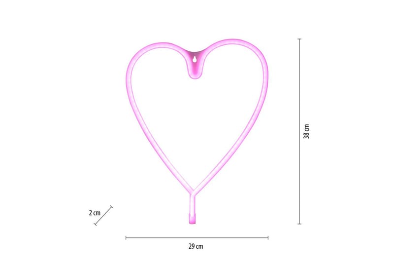 Neon-Hjärta Just Light Dekorationslampa - Pink - Belysning - Dekorationsbelysning - Dekorationsbelysning utomhus - Ljusnät