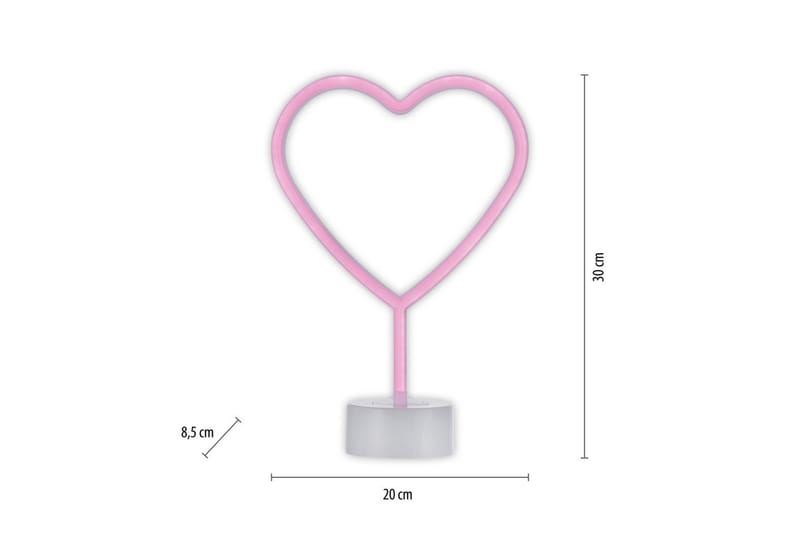Neon-Hjärta Just Light Dekorationslampa - Pink - Belysning - Dekorationsbelysning - Dekorationsbelysning utomhus - Ljusnät