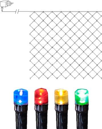 Serie LED Ljusnät Jul Utomhus 3x3 m 180 Flerfärgade Ljus - Svart - Belysning - Dekorationsbelysning - Dekorationsbelysning utomhus - Ljusslinga utomhus