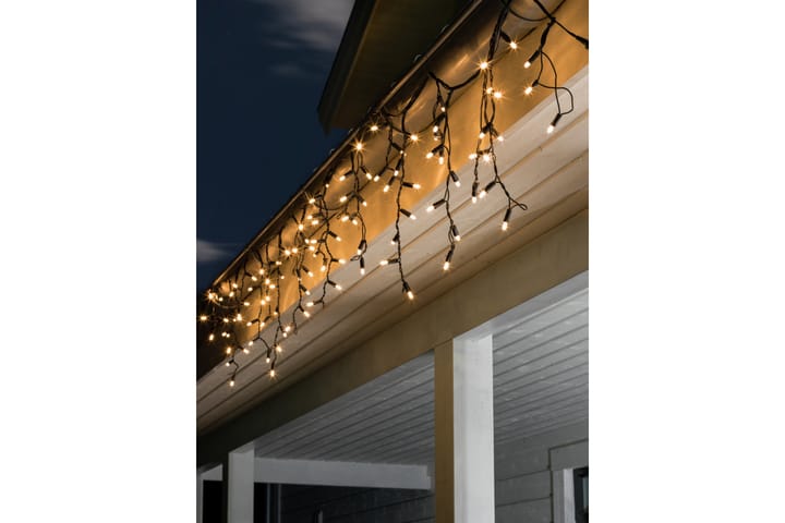 Tillägg istapp 100 LED Svart - Balkongbelysning - Altanbelysning - Trädgårdsbelysning - Ljusslinga utomhus