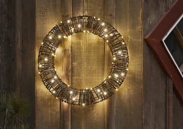 Vicke Wreath Utomhusdekoration belysning 40 cm - brun - Belysning - Dekorationsbelysning - Dekorationsbelysning utomhus - Ljusslinga utomhus