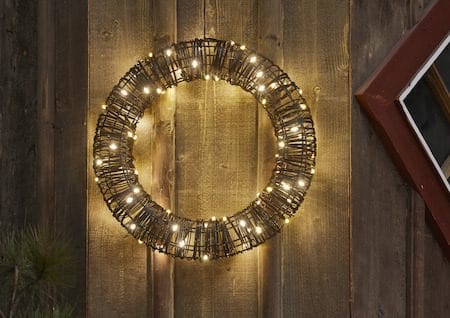 Vicke Wreath Utomhusdekoration belysning 40 cm - brun - Belysning - Dekorationsbelysning - Dekorationsbelysning utomhus - Ljusslinga utomhus