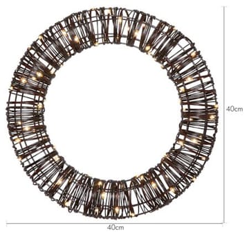 Vicke Wreath Utomhusdekoration belysning 40 cm - brun - Belysning - Dekorationsbelysning - Dekorationsbelysning utomhus - Ljusslinga utomhus