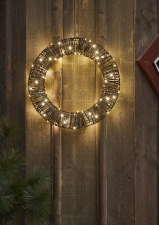 Vicke Wreath Utomhusdekoration belysning 40 cm - brun - Belysning - Dekorationsbelysning - Dekorationsbelysning utomhus - Ljusslinga utomhus