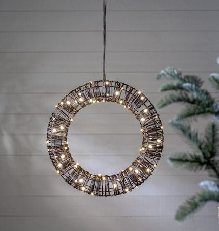 Vicke Wreath Utomhusdekoration belysning 40 cm - brun - Belysning - Dekorationsbelysning - Dekorationsbelysning utomhus - Ljusslinga utomhus