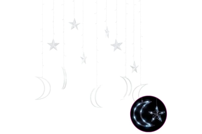 Ljusgardin stjärnor och månar fjärrkontroll 138 LED kallvit - be Basic - Dekorationsbelysning - Ljusnät