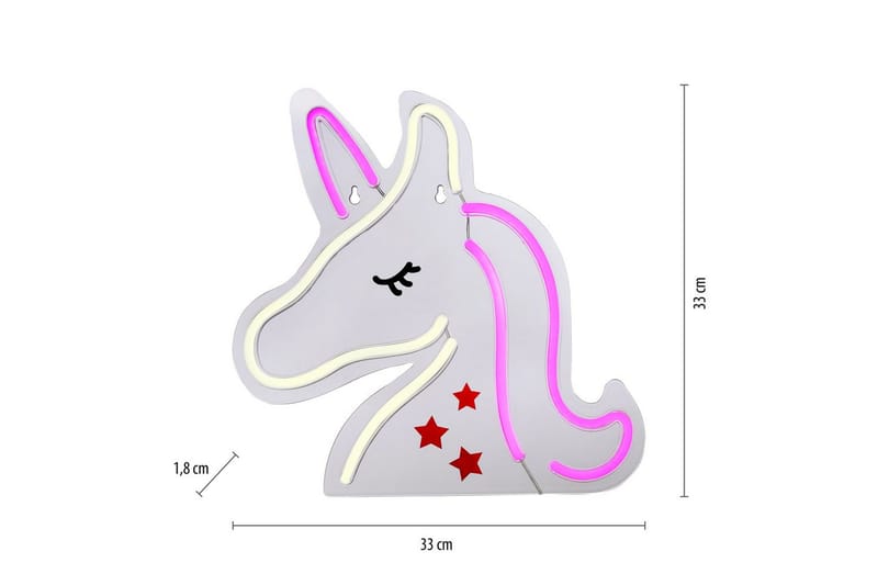 Neon-Enhörning Just Light Dekorationslampa - Multicolored - Belysning - Dekorationsbelysning - Dekorationsbelysning inomhus