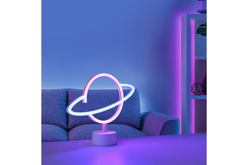 Neon-Saturnus Just Light Dekorationslampa - Multicolored - Belysning - Dekorationsbelysning - Dekorationsbelysning inomhus
