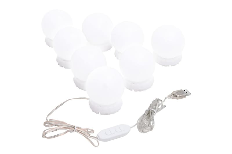 Spegelbelysning med 8 LED-lampor varmvit och kallvit - Dekorationsbelysning
