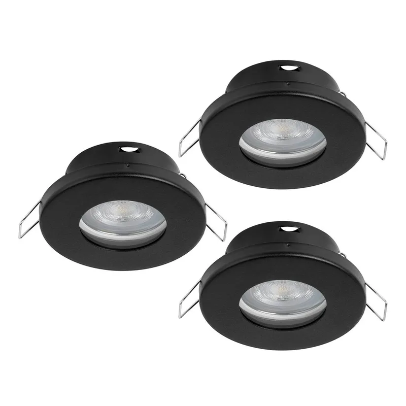 Infälld Lampa Favazzina 85 mm set med 3, Svart