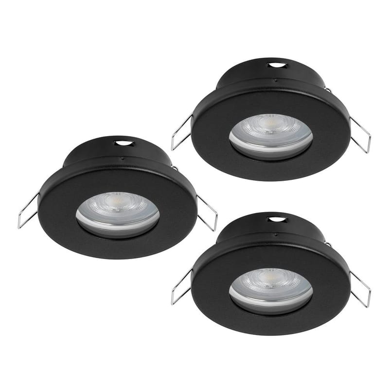 Infälld Lampa Favazzina 85 mm set med 3, Svart