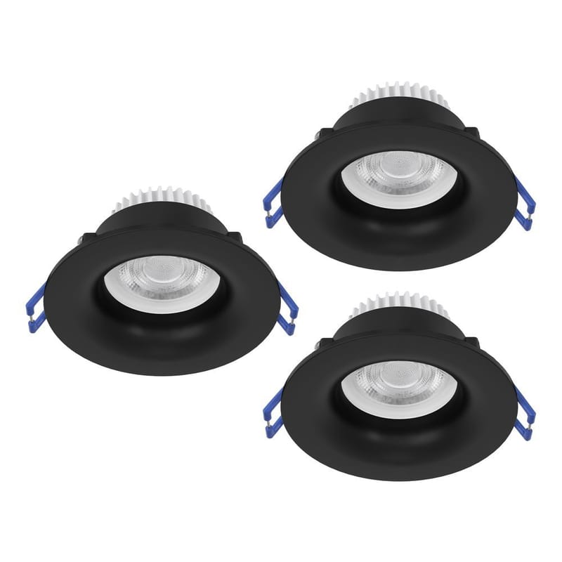 Infälld Lampa Salabate 88 mm Set om 3, Svart