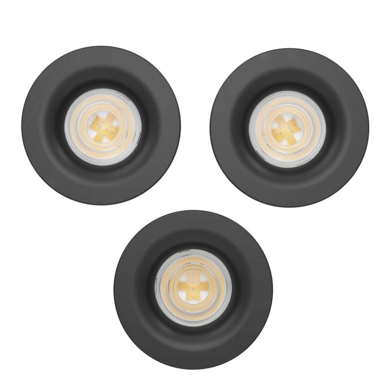 Infälld Lampa Salabate 88 mm Set om 3 - Svart - Belysning - Spotlights & downlights