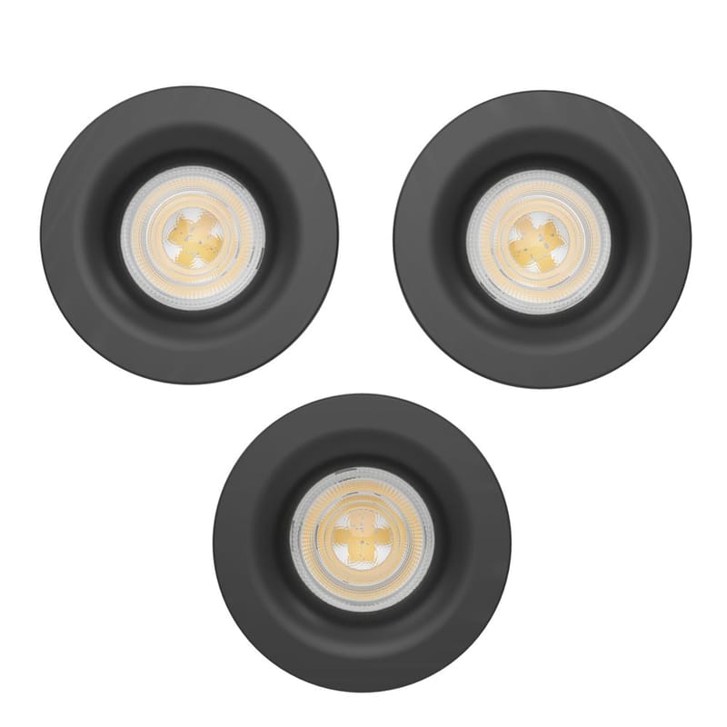 Infälld Lampa Salabate 88 mm Set om 3 - Svart - Belysning - Spotlights & downlights
