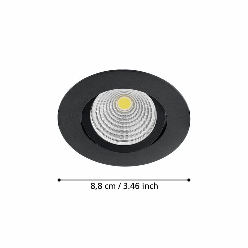 Infälld Lampa Saliceto Ø88 mm 2700K - Svart - Belysning - Spotlights & downlights