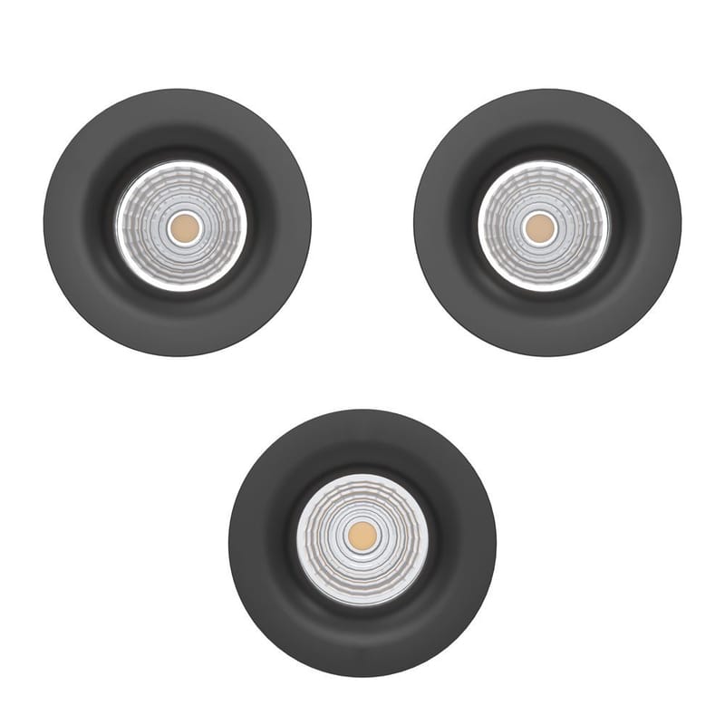 Infälld Lampa Saliceto 88 mm 2700K Set om 3 - Svart - Belysning - Spotlights & downlights