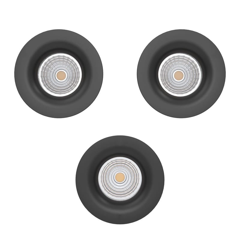 Infälld Lampa Saliceto 88 mm 2700K Set om 3 - Svart - Belysning - Spotlights & downlights