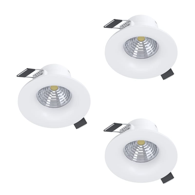 Infälld Lampa Saliceto 88 mm 2700K Set om 3, Vit