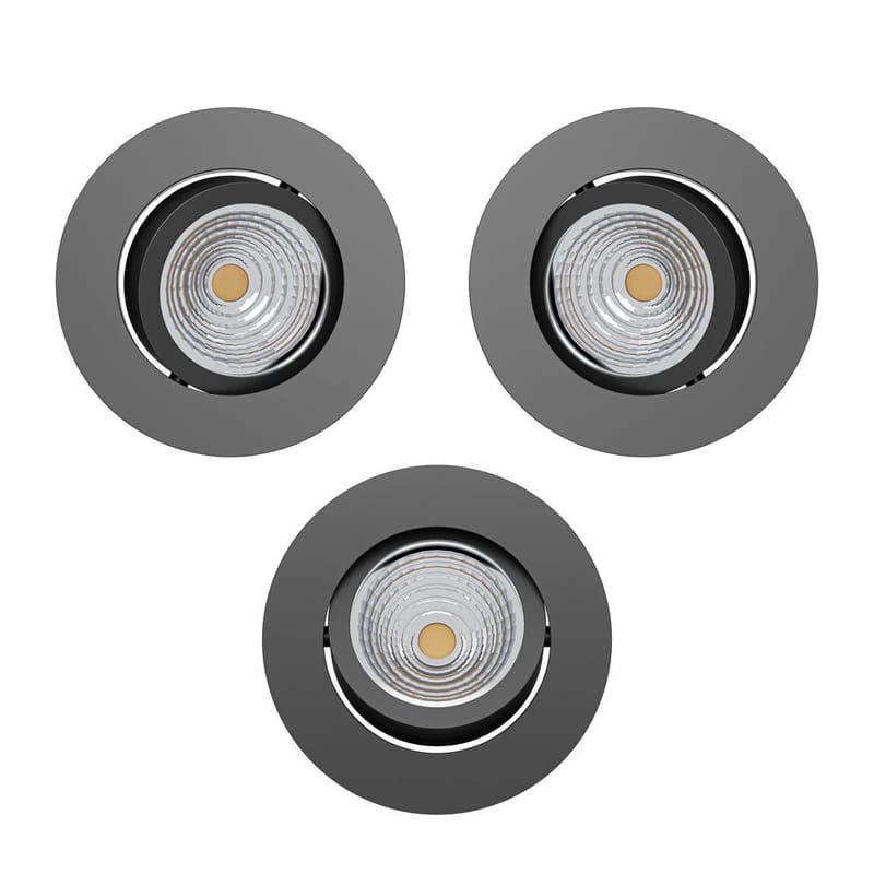 Infälld Lampa Saliceto 88 mm 4000K Set om 3 - Svart - Belysning - Spotlights & downlights