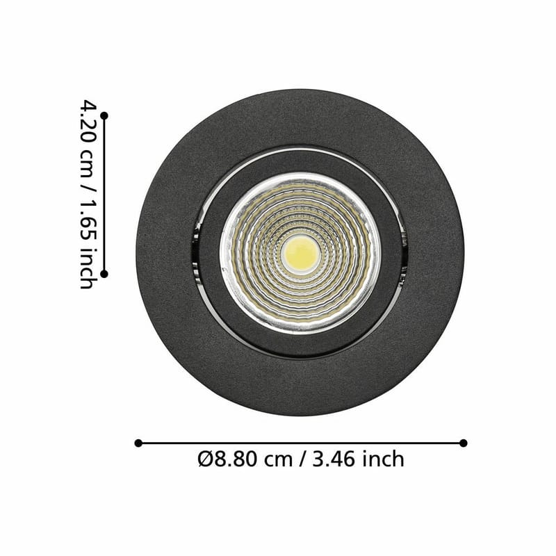 Infälld Lampa Saliceto 88 mm 4000K - Svart - Belysning - Spotlights & downlights