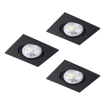 Infälld Lampa Saliceto 88x88 mm 2700K Set om 3 - Svart - Belysning - Spotlights & downlights