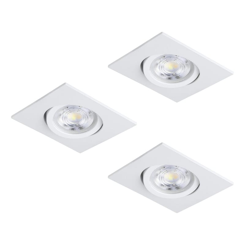 Infälld Lampa Saliceto 88x88 mm 2700K Set om 3 - Vit - Belysning - Spotlights & downlights