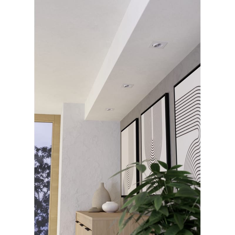 Infälld Lampa Saliceto 88x88 mm 2700K Set om 3 - Vit - Belysning - Spotlights & downlights
