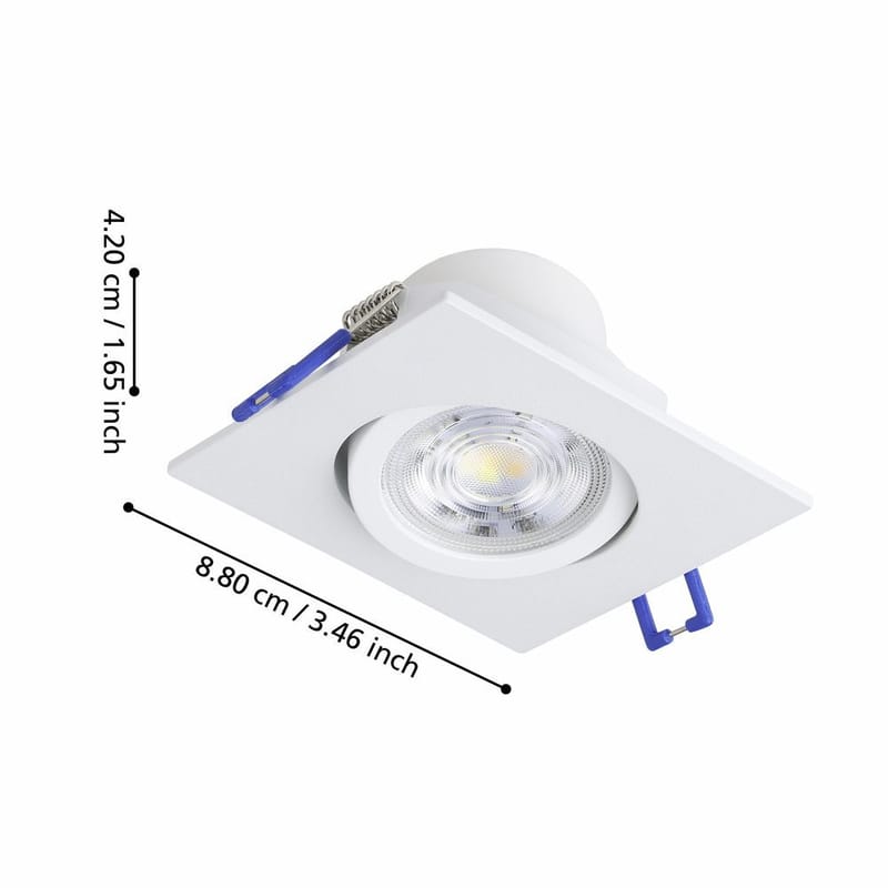 Infälld Lampa Saliceto 88x88 mm 2700K Set om 3 - Vit - Belysning - Spotlights & downlights