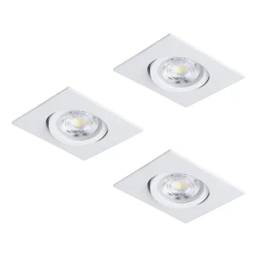 Infälld Lampa Saliceto 88x88 mm 4000K Set om 3 - Vit - Belysning - Spotlights & downlights