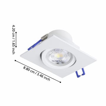 Infälld Lampa Saliceto 88x88 mm 4000K Set om 3 - Vit - Belysning - Spotlights & downlights