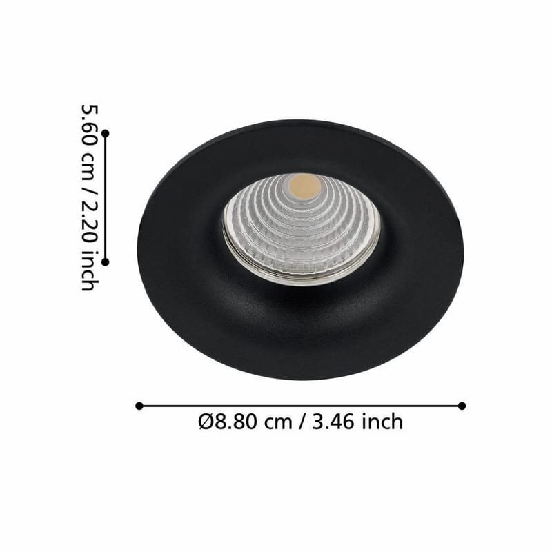 Infälld Lampa Saliceto Stel Svart 4000K - 8,8 cm - Belysning - Spotlights & downlights