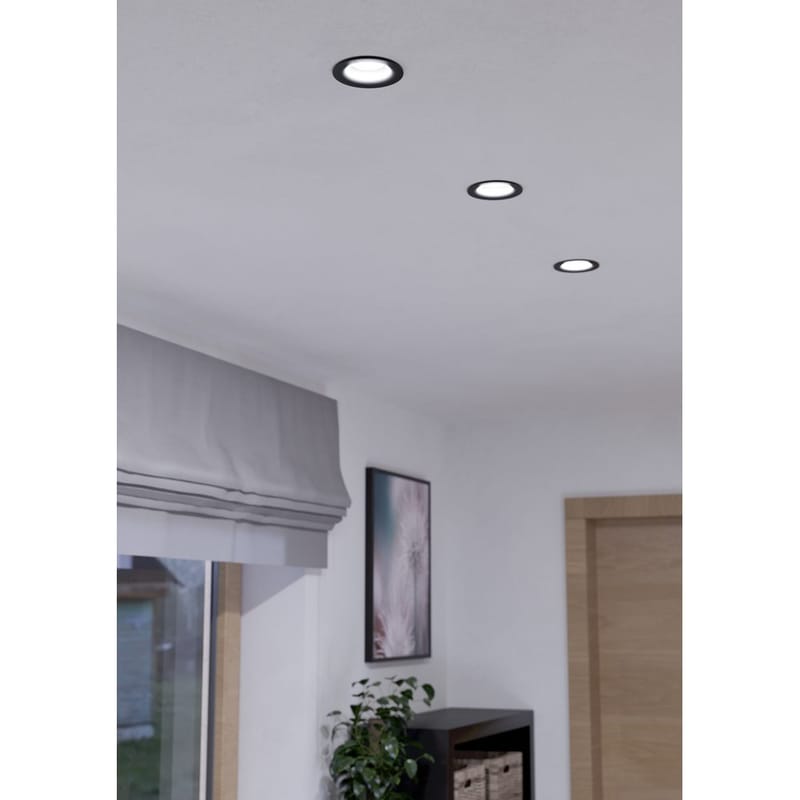 Infälld Lampa Saliceto Stel Svart 4000K - 8,8 cm - Belysning - Spotlights & downlights