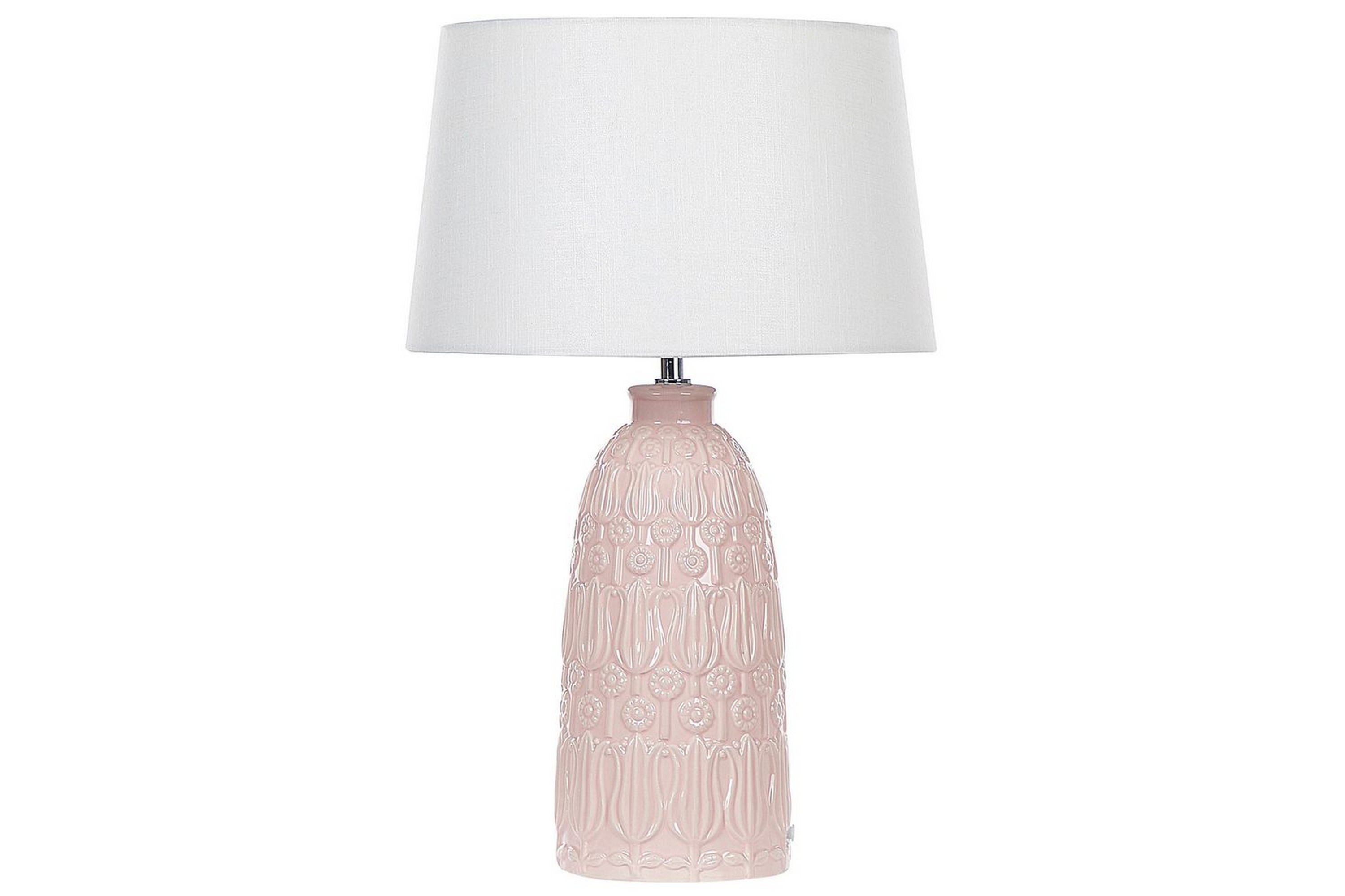 azzurvi bordslampa 56 cm e27 - rosa/vit