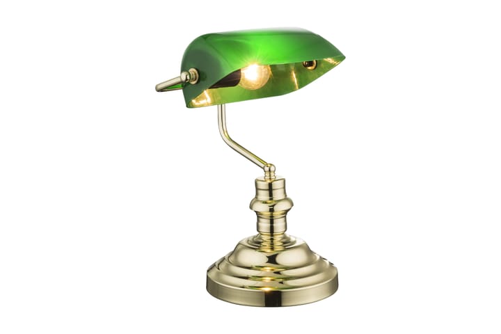 Bankirlampa Antique 21 cm Mässing/Guld - Globo Lighting - Bordslampa - Läslampa bord - Bankirlampa