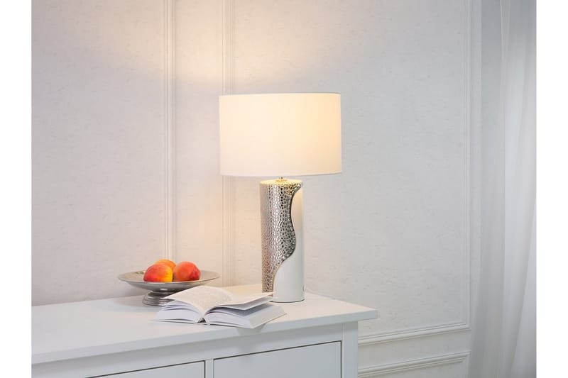 Bordslampa Aiken 30 cm - Vit - Bordslampa - Fönsterlampa på fot - Hall lampa - Sängbordslampa - Fönsterlampa
