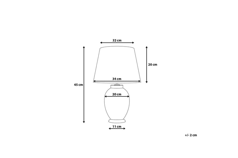 Bordslampa Brenta 34 cm - Blå - Bordslampa - Fönsterlampa på fot - Hall lampa - Sängbordslampa - Fönsterlampa