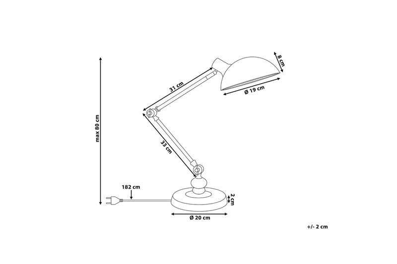 Bordslampa Meramec 20 cm - Vit - Bordslampa